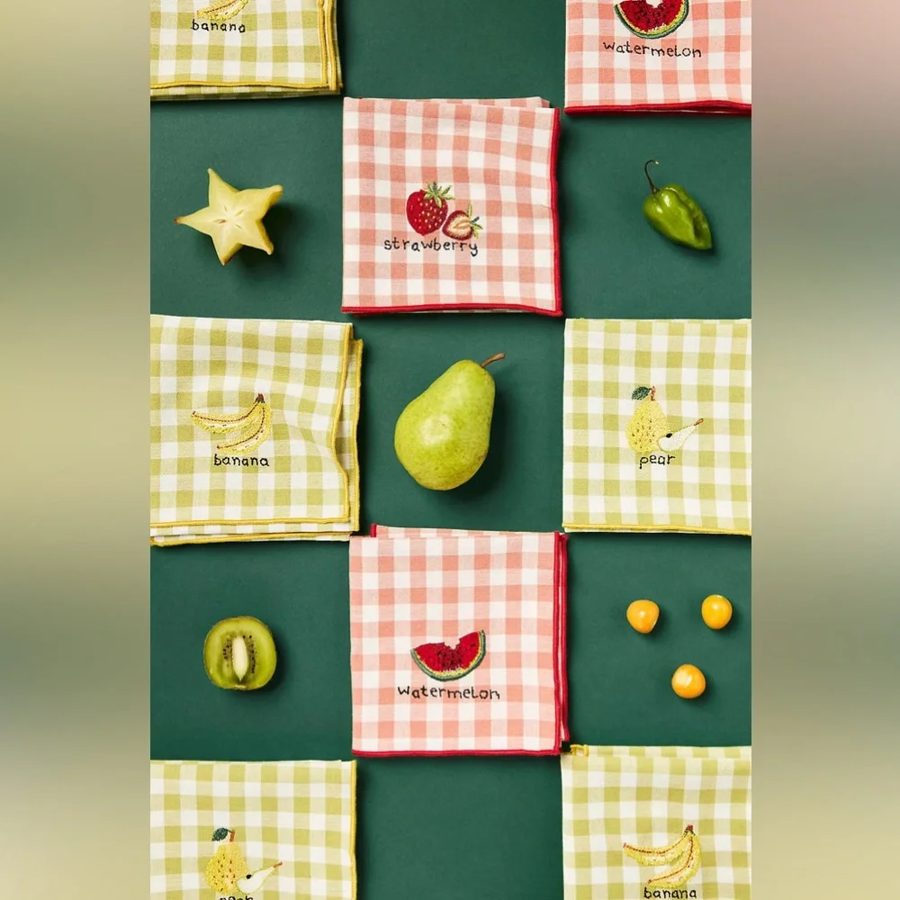 Anthropologie ICON FRUIT NAPKINS, SET OF 4 Style No.  4532930900120